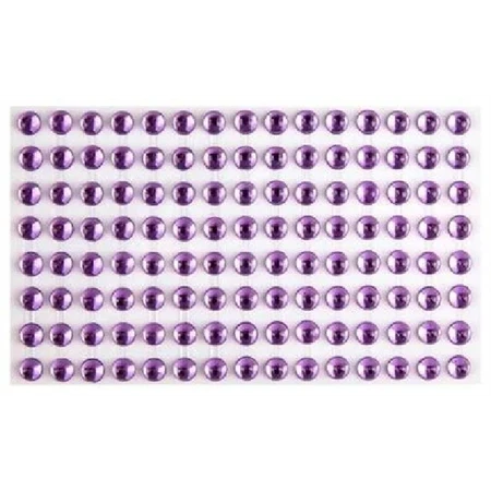 Öntapadós dekor gyöngy/strassz 7mm-es 120db/csomag lila