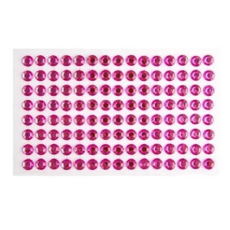 Öntapadós dekor gyöngy/strassz 7mm-es 120db/csomag pink