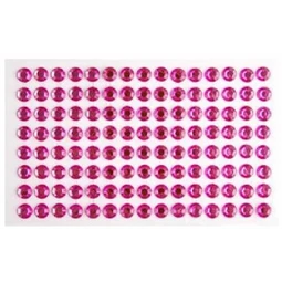 Öntapadós dekor gyöngy/strassz 7mm-es 120db/csomag pink