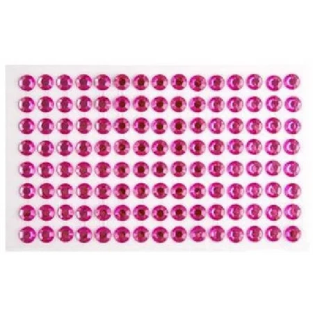 Öntapadós dekor gyöngy/strassz 7mm-es 120db/csomag pink