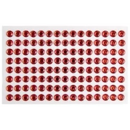 Öntapadós dekor gyöngy/strassz 7mm-es 120db/csomag piros/2