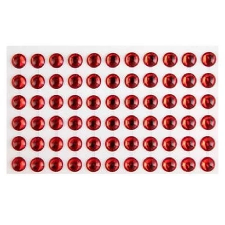 Öntapadós dekor gyöngy/strassz 10mm-es 120db/csomag piros