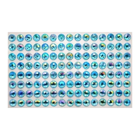 Öntapadós dekor gyöngy/strassz 7mm-es 120db/csomag szinjátszós kék