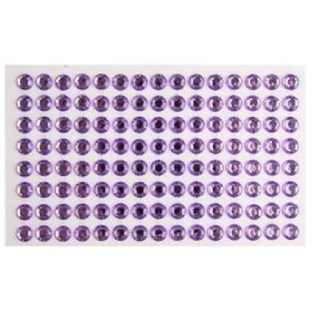 Öntapadós dekor gyöngy/strassz 8mm-es 96db/csomag lila