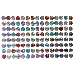 Öntapadós dekor gyöngy/strassz kör, kocka mintákkal, vegyes színek