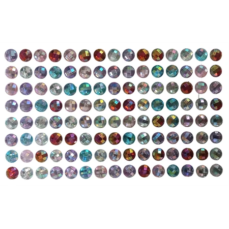 Öntapadós dekor gyöngy/strassz kör, kocka mintákkal, vegyes színek