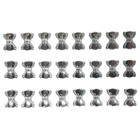 Öntapadós dekor gyöngy/strassz masni, fehér szín