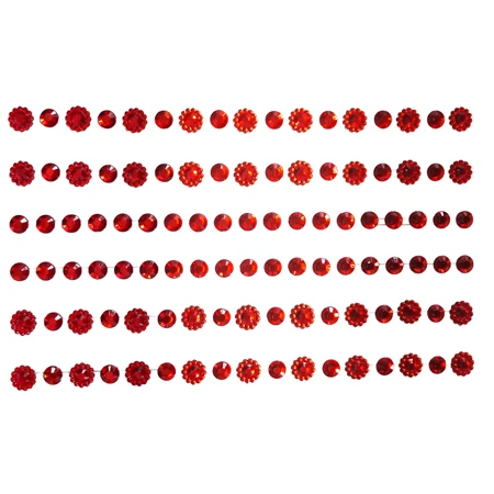 Öntapadós dekor gyöngy/strassz vegyes méret, piros