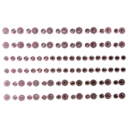 Öntapadós dekor gyöngy/strassz vegyes méret, rózsaszín