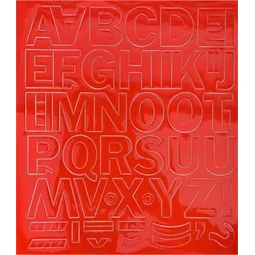 Öntapadós matrica, 3 cm-es, betűlap, piros