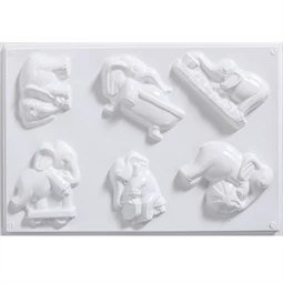 Öntőforma gipszhez Elefántok 29 x 18cm