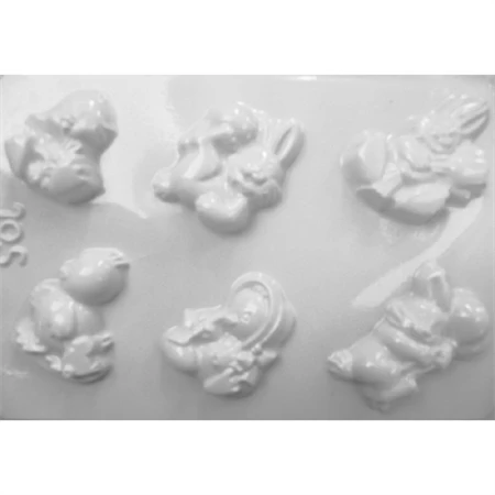 Öntőforma gipszhez Húsvéti nyuszik és csirkék