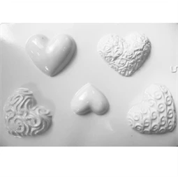 Öntőforma gipszhez Mintás szívek