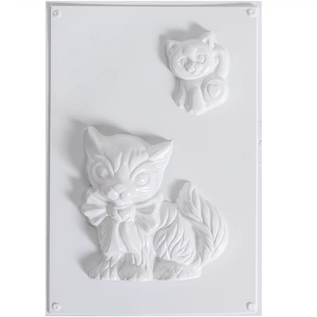 Öntőforma gipszhez cica 2 kicsi és nagy 29 x 18cm