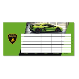 Órarend ARS UNA 1 lapos Lamborghini fekete-zöld