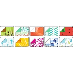 Origami papír 15x15cm 50lap/csomag FOLIA 80gr trópusi mintákkal díszített hajtogatólapok