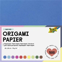 Origami papír 20x20cm 500lap FOLIA 70g vegyes színek