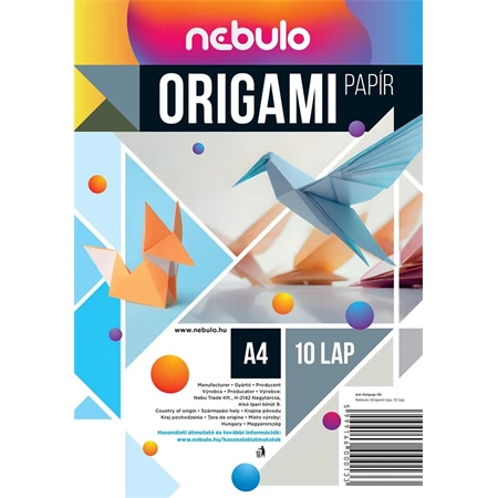 Origami papír A/4 Nebulo 10lap/csomag