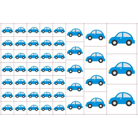 Óvodai címke, öntapadó matrica  A/5 méretben 35+12 jel autó kék A