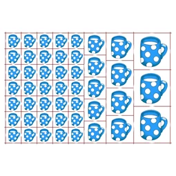 Óvodai címke, öntapadó matrica  A/5 méretben 35+12 jel bögre kék