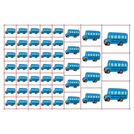 Óvodai címke, öntapadó matrica  A/5 méretben 35+12 jel busz kék