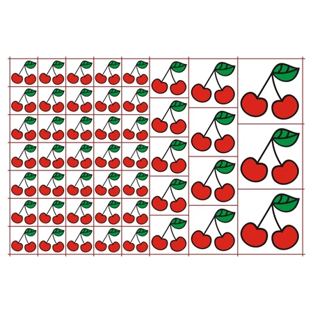 Óvodai címke, öntapadó matrica  A/5 méretben 35+12 jel cseresznye