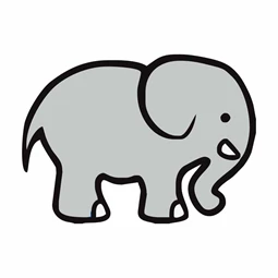 Óvodai címke, öntapadó matrica  A/5 méretben 35+12 jel elefánt