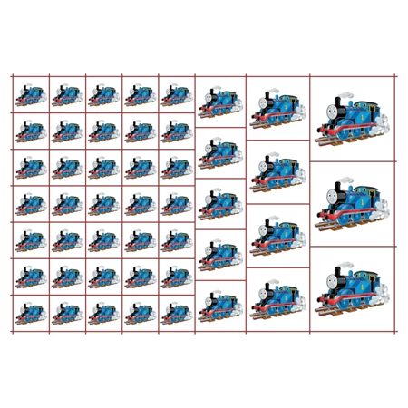 Óvodai címke, öntapadó matrica  A/5 méretben 35+12 jel gőzmozdony kék