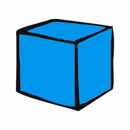 Óvodai címke, öntapadó matrica  A/5 méretben 35+12 jel kocka kék