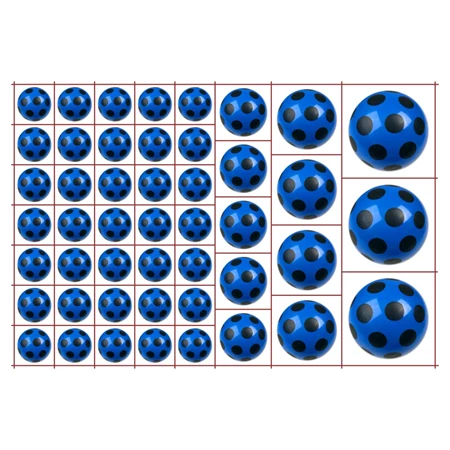 Óvodai címke, öntapadó matrica  A/5 méretben 35+12 jel labda kék fekete pöttyös 60