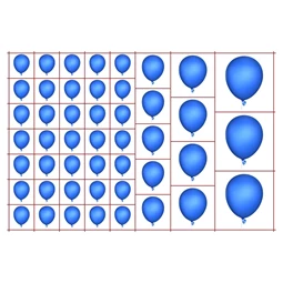 Óvodai címke, öntapadó matrica  A/5 méretben 35+12 jel lufi kék