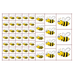 Óvodai címke, öntapadó matrica  A/5 méretben 35+12 jel méhecske