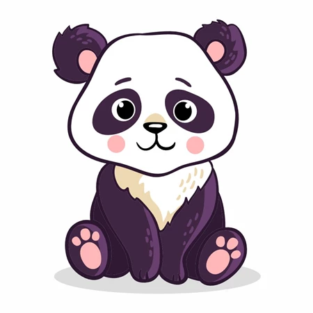 Óvodai címke, öntapadó matrica  A/5 méretben 35+12 jel panda maci
