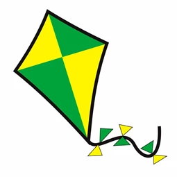 Óvodai címke, öntapadó matrica  A/5 méretben 35+12 jel papírsárkány sárga-zöld