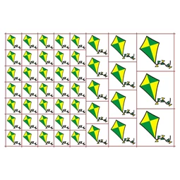 Óvodai címke, öntapadó matrica  A/5 méretben 35+12 jel papírsárkány sárga-zöld