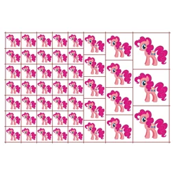 Óvodai címke, öntapadó matrica  A/5 méretben 35+12 jel póni rózsaszín