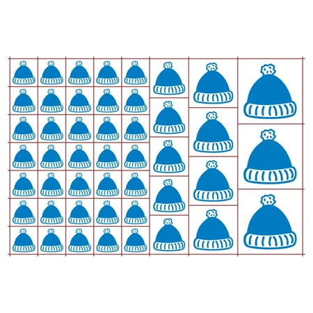 Óvodai címke, öntapadó matrica  A/5 méretben 35+12 jel sapka kék
