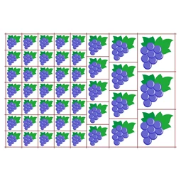 Óvodai címke, öntapadó matrica  A/5 méretben 35+12 jel szőlő kék