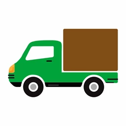Óvodai címke, öntapadó matrica  A/5 méretben 35+12 jel teherautó zöld
