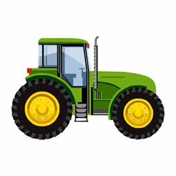 Óvodai címke, öntapadó matrica  A/5 méretben 35+12 jel traktor zöld