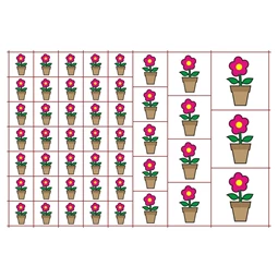 Óvodai címke, öntapadó matrica  A/5 méretben 35+12 jel virág cserepes