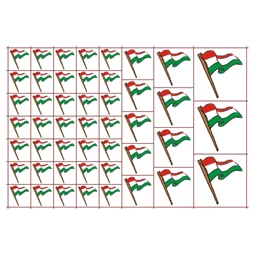 Óvodai címke, öntapadó matrica  A/5 méretben 35+12 jel zászló