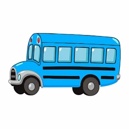 Óvodai címke, ruhára, textilre vasalható A/5 méretben 35+12 jel busz kék