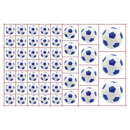 Óvodai címke, ruhára, textilre vasalható A/5 méretben 35+12 jel foci kék-fehér