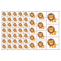 Óvodai címke, ruhára, textilre vasalható A/5 méretben 35+12 jel oroszlán