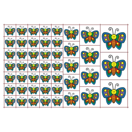 Óvodai címke, ruhára, textilre vasalható A/5 méretben 35+12 jel pillangó színes 81
