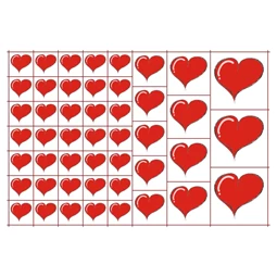Óvodai címke, ruhára, textilre vasalható A/5 méretben 35+12 jel szív rajz piros 93