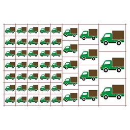 Óvodai címke, ruhára, textilre vasalható A/5 méretben 35+12 jel teherautó zöld