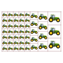 Óvodai címke, ruhára, textilre vasalható A/5 méretben 35+12 jel traktor zöld