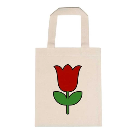Óvodai jellel vászontáska 22x26,3x0,3cm méretben tulipán piros jel